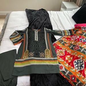 Pakistani designer summer cotton 3 piece